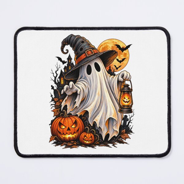 Item preview, Cute Halloween Ghost Witch with Pumpkin Lantern designed and sold by afr-saad.