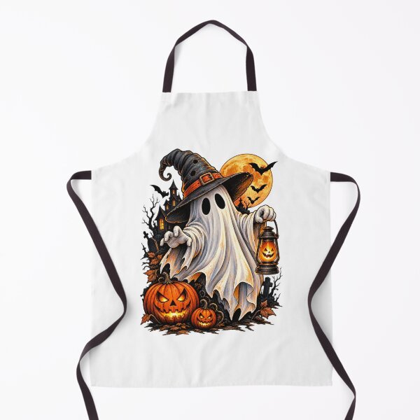 Item preview, Cute Halloween Ghost Witch with Pumpkin Lantern designed and sold by afr-saad.
