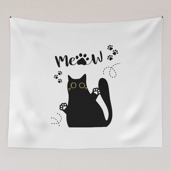 Item preview, Black Cat Peeking Yellow Eyes Meow designed and sold by ReGenDx.