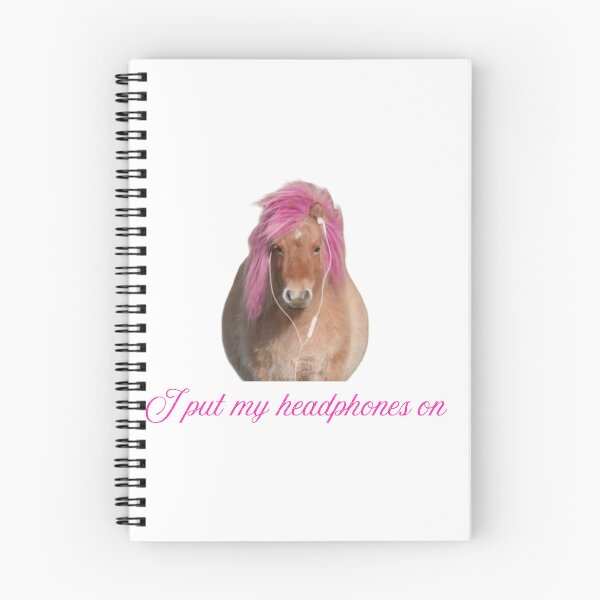 Item preview, "I put my headphones on" - Pony with pink hair and headphones designed and sold by DreamsPortal.