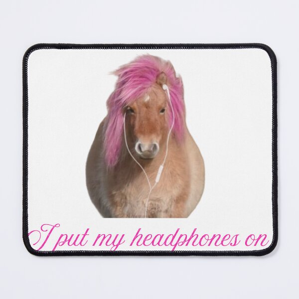 Item preview, "I put my headphones on" - Pony with pink hair and headphones designed and sold by DreamsPortal.