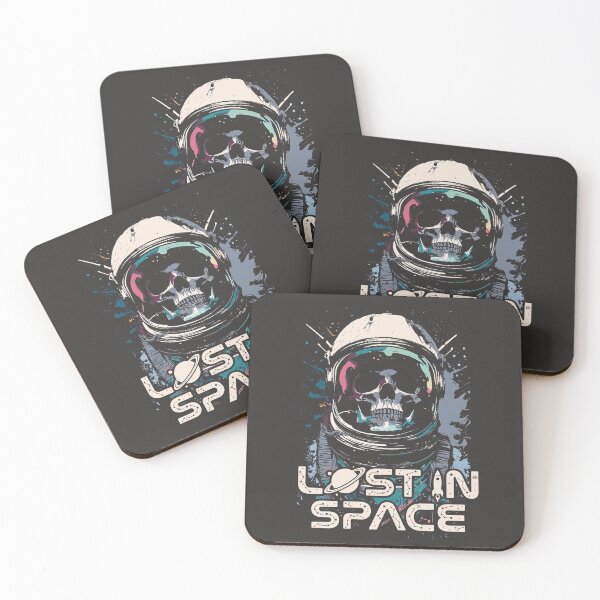 Item preview, Astronaut Skull Lost In Space Grunge Special Edition for Dark Textiles designed and sold by Shyla Marsare.