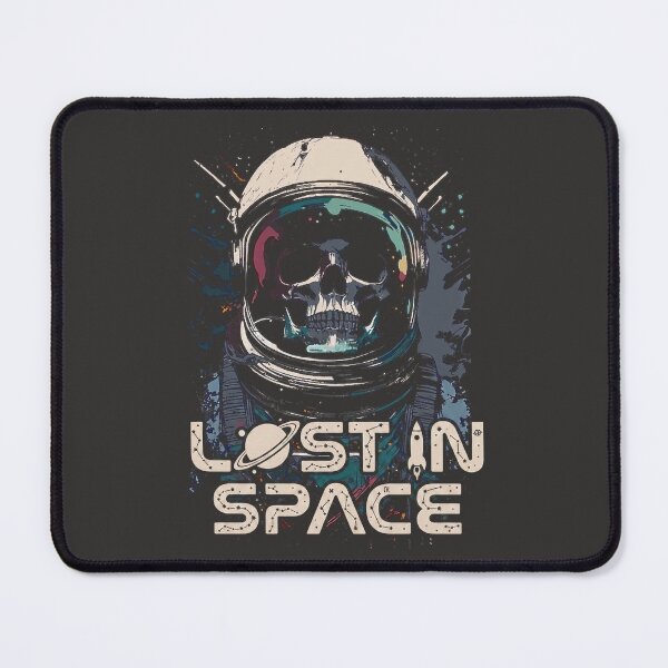 Item preview, Astronaut Skull Lost In Space Grunge Special Edition for Dark Textiles designed and sold by Shyla Marsare.
