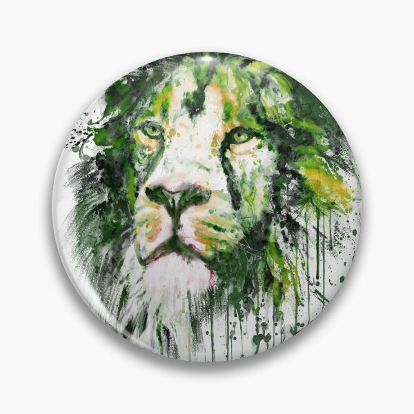 Item preview, Green Lion Watercolor Portrait designed and sold by caracatita75.
