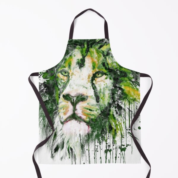 Item preview, Green Lion Watercolor Portrait designed and sold by caracatita75.