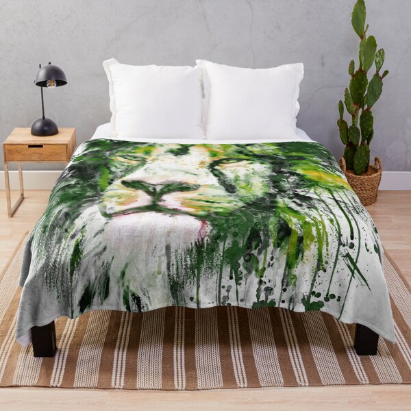 Item preview, Green Lion Watercolor Portrait designed and sold by caracatita75.