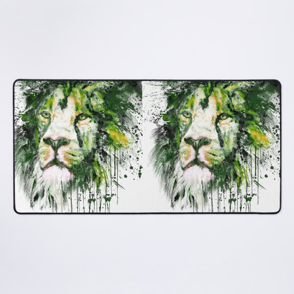 Item preview, Green Lion Watercolor Portrait designed and sold by caracatita75.