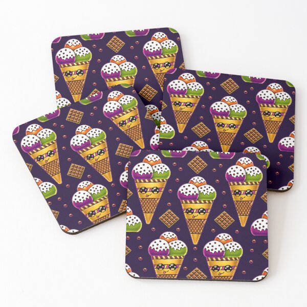 Item preview, Kawaii Ice Cream Cone Seamless Pattern. designed and sold by suha-art.