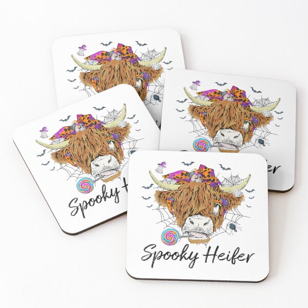 Item preview, Spooky Heifer Halloween Highland Cow Bandana Lollipop designed and sold by Vekonn.