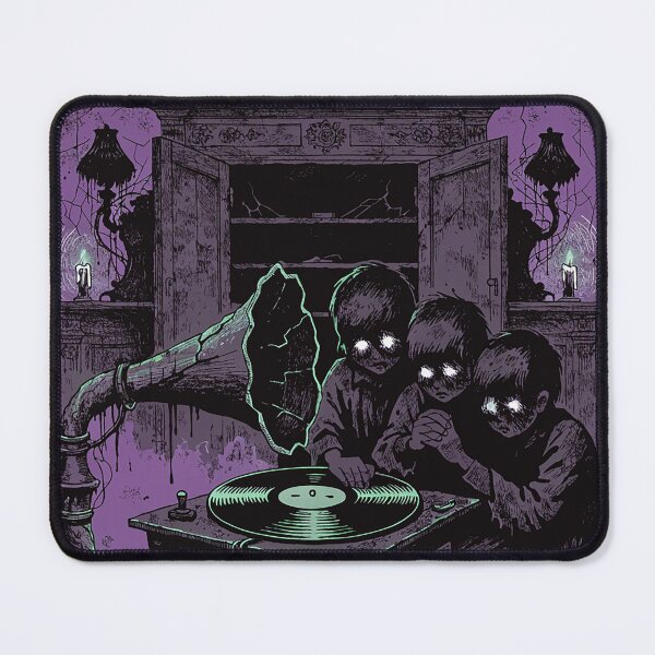 Item preview, "Devil’s Music Sing-Along! Gothic Horror Record Player Poster | Occult Art for Halloween & Alternative Decor" designed and sold by CHRONIN.
