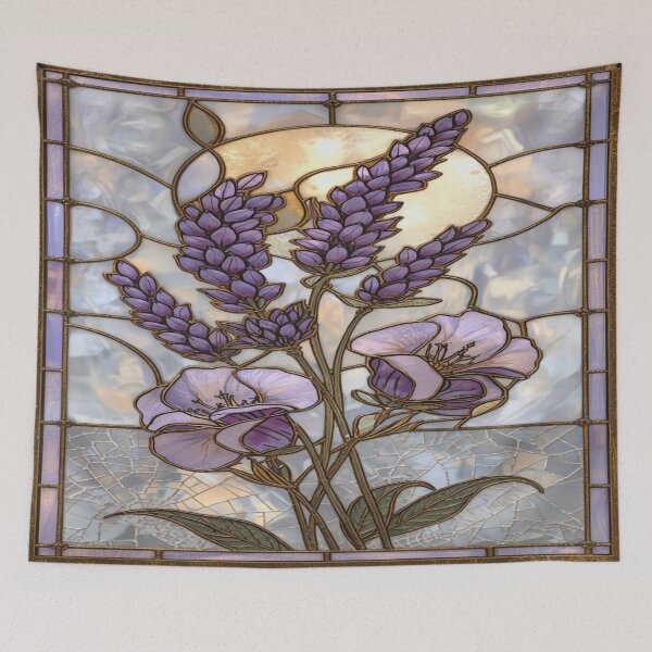 Item preview, Floral stained glass with golden sun designed and sold by BriSher.