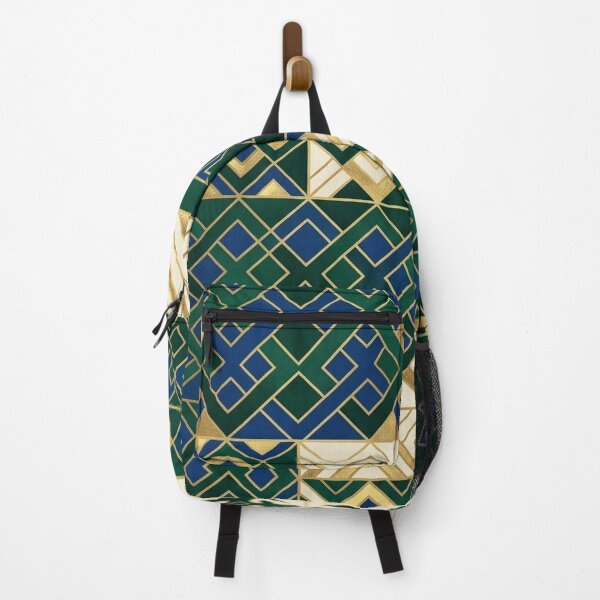 Item preview, Modern Kente Luxury Pattern | Emerald Green Gold Geometric African Design designed and sold by BloomyBCrafts.