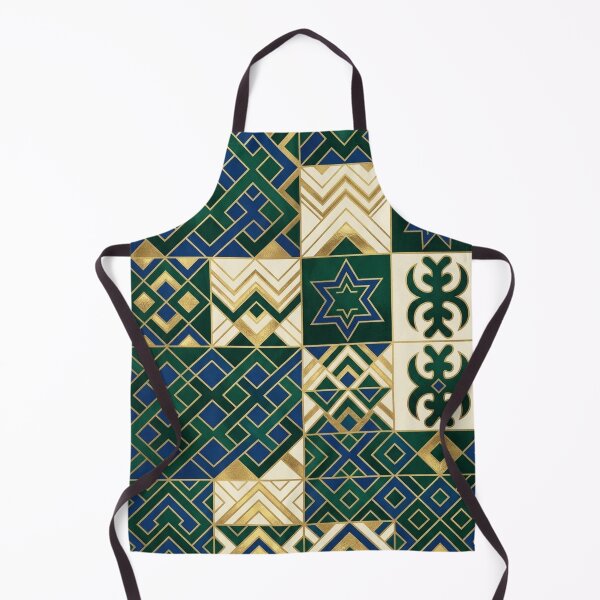 Item preview, Modern Kente Luxury Pattern | Emerald Green Gold Geometric African Design designed and sold by BloomyBCrafts.