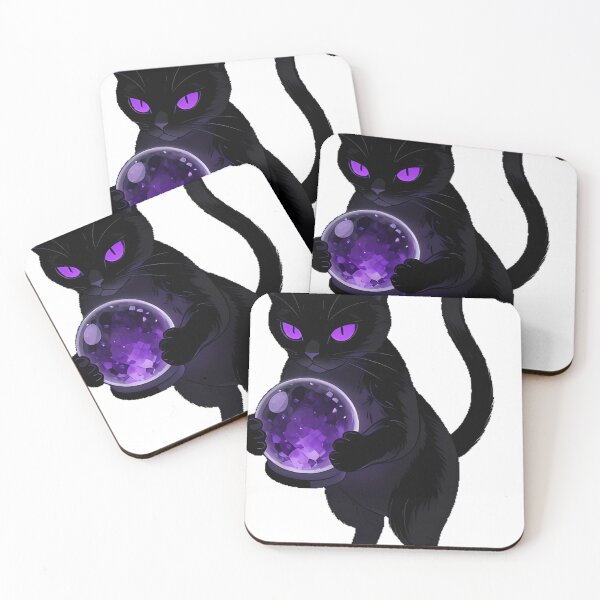 Item preview, Mystic Black Cat with Amethyst Crystal Ball designed and sold by IllumeInk.