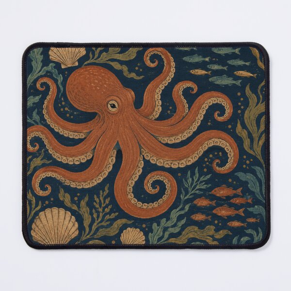 Item preview, Rust Octopus in Navy Medieval Coastal designed and sold by Planthem.