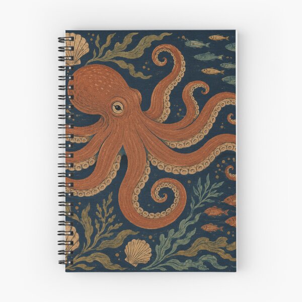Item preview, Rust Octopus in Navy Medieval Coastal designed and sold by Planthem.