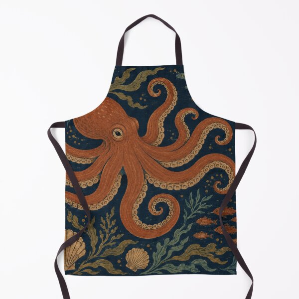 Item preview, Rust Octopus in Navy Medieval Coastal designed and sold by Planthem.