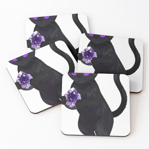 Item preview, Mystic Black Cat with Amethyst Geode designed and sold by IllumeInk.