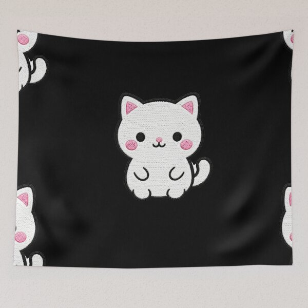 Item preview, Cute Kawaii Cat Embroidery Patch Illustration designed and sold by ColorSplash123.