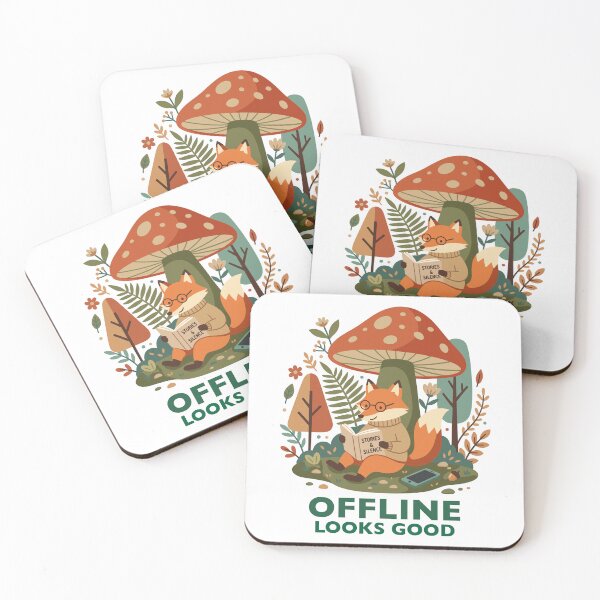 Item preview, Cozy Reading Fox Offline Looks Good Forest Graphic designed and sold by DiNata.