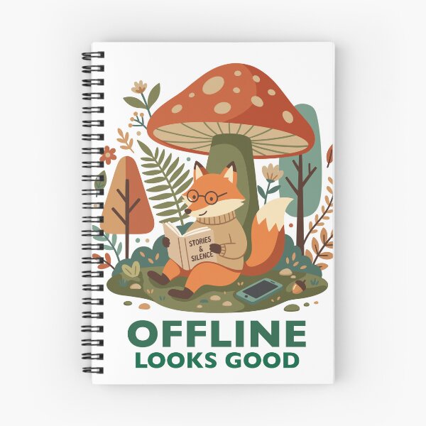 Item preview, Cozy Reading Fox Offline Looks Good Forest Graphic designed and sold by DiNata.
