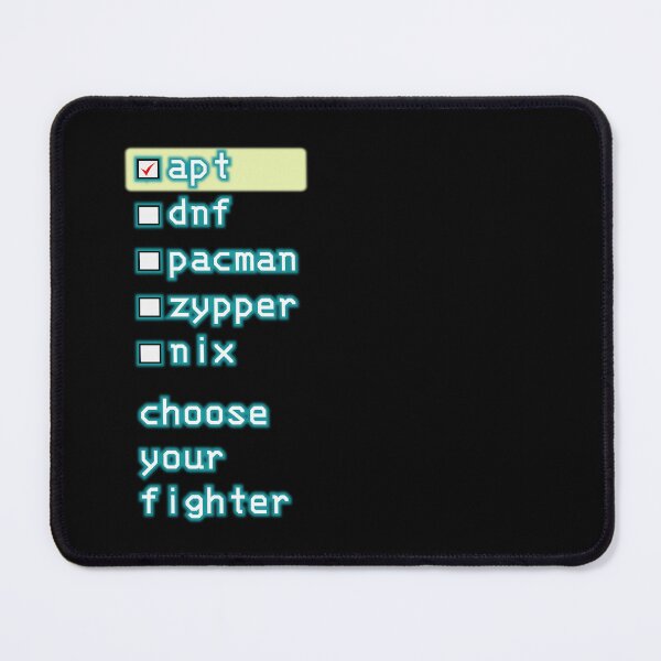 Item preview, Linux package managers - apt, dnf, pacman, zypper and nix - choose your fighter designed and sold by LittleGreyMan2026.