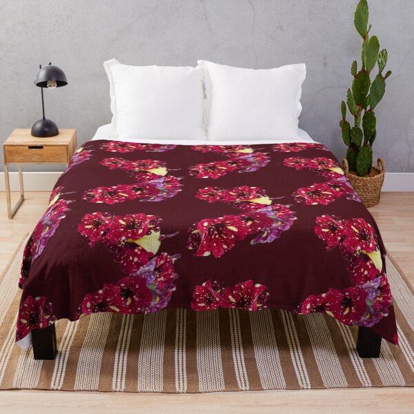 Item preview, Isolated Speckled Burgundy Petunia Starry Flower Cascade designed and sold by BalkanBloomArt.