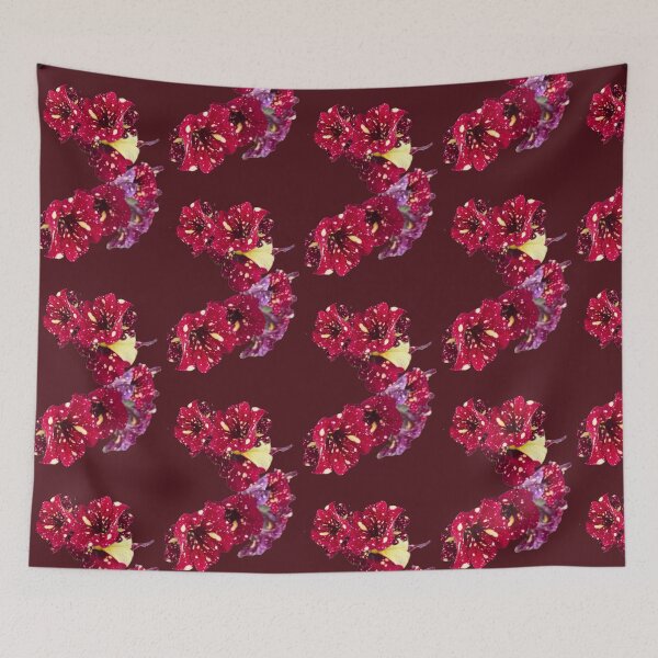 Item preview, Isolated Speckled Burgundy Petunia Starry Flower Cascade designed and sold by BalkanBloomArt.