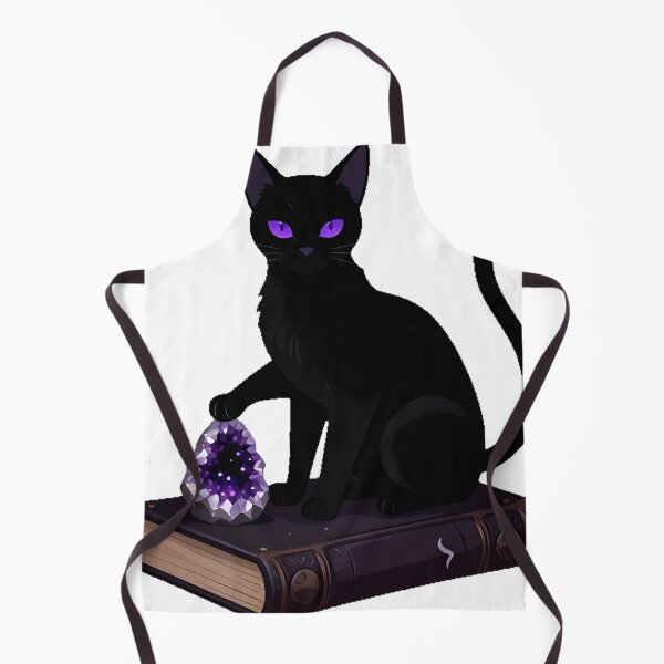 Item preview, Mystic Black Cat on Spellbook with Geode designed and sold by IllumeInk.