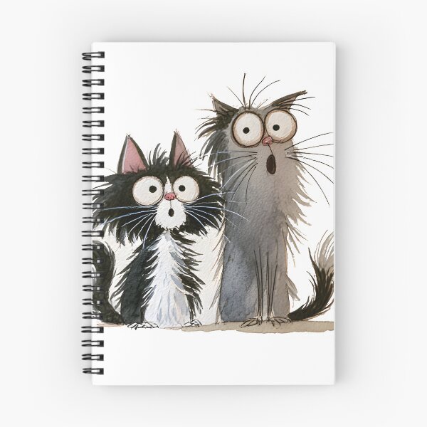 Item preview, Funny Surprised Cats – Quirky Watercolor Cat Duo designed and sold by KAM-KAM-STORE.