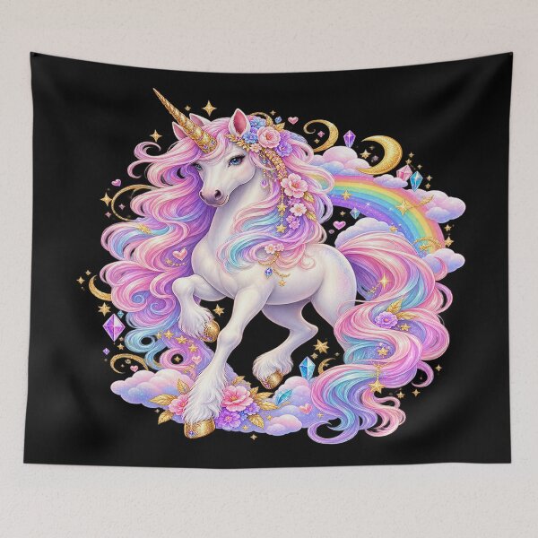 Item preview, Enchanted Rainbow Unicorn – Magical Pastel Fantasy designed and sold by TroviTutto.
