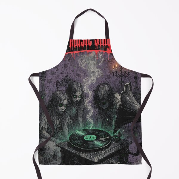 Item preview, "Devil’s Music Sing-Along! Ethereal Spirits & Vintage Occult Record Player Art | Gothic Horror Poster for Halloween & Dark Aesthetics" designed and sold by CHRONIN.