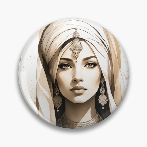 Item preview, Oriental Woman Portrait in Modern Ink and Watercolor Style designed and sold by FriskyLemur.
