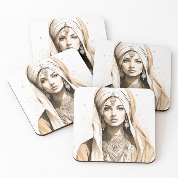 Item preview, Oriental Woman Portrait in Modern Ink and Watercolor Style designed and sold by FriskyLemur.