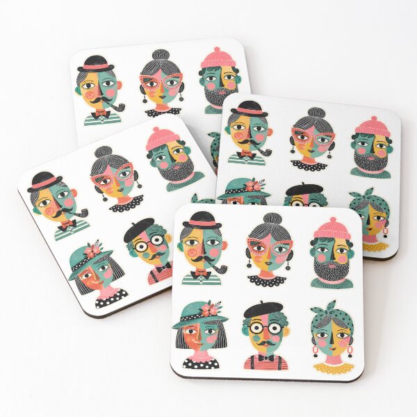 Item preview, Sticker Decal Set - Whimsical Faces  designed and sold by ForeverPrintsOK.