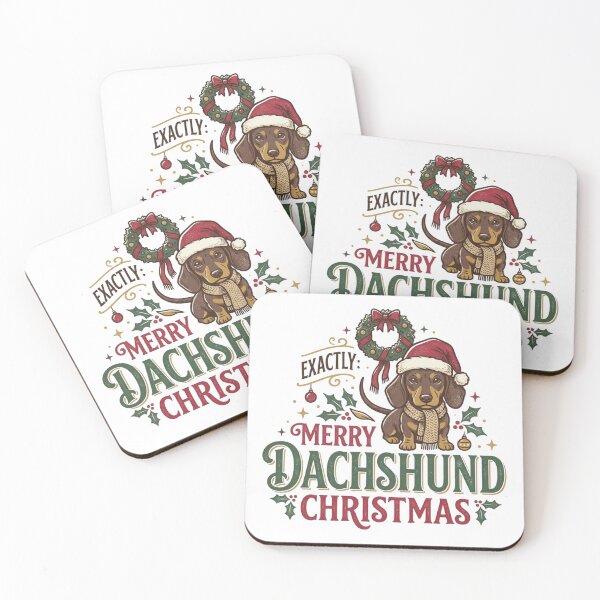 Item preview, Merry Dachshund Christmas Vintage Wiener Dog Holiday Festive Doxie Lover designed and sold by raedattia.