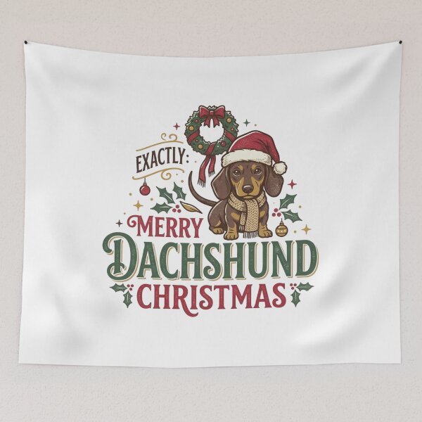 Item preview, Merry Dachshund Christmas Vintage Wiener Dog Holiday Festive Doxie Lover designed and sold by raedattia.