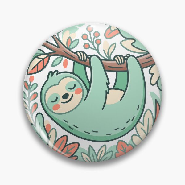 Item preview, Cute Sloth No Thoughts Just Vibes Retro Botanical Graphic designed and sold by DiNata.