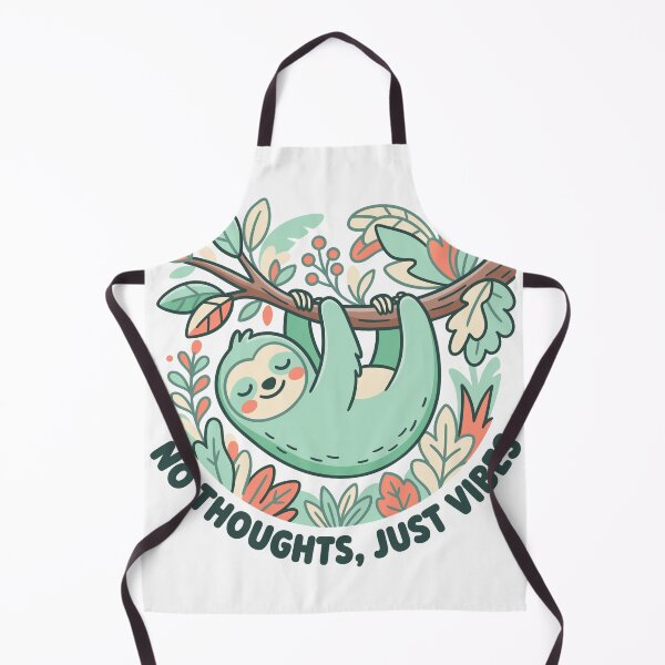 Item preview, Cute Sloth No Thoughts Just Vibes Retro Botanical Graphic designed and sold by DiNata.