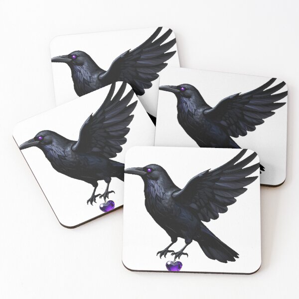 Item preview, Raven with Crystal Heart Pendant designed and sold by IllumeInk.