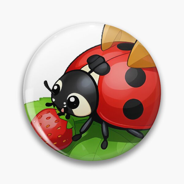 Item preview, Cute Ladybug on a Strawberry Leaf designed and sold by pumsquare.