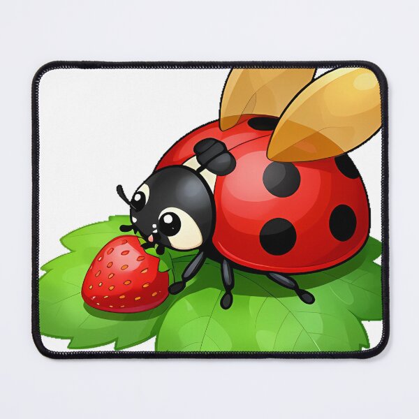 Item preview, Cute Ladybug on a Strawberry Leaf designed and sold by pumsquare.