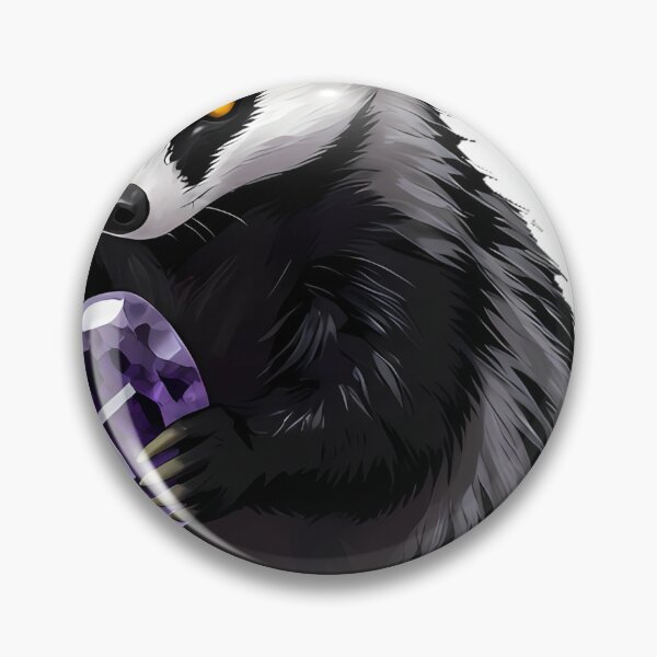 Item preview, Rune Caster Badger with Amethyst Rune Stone designed and sold by IllumeInk.
