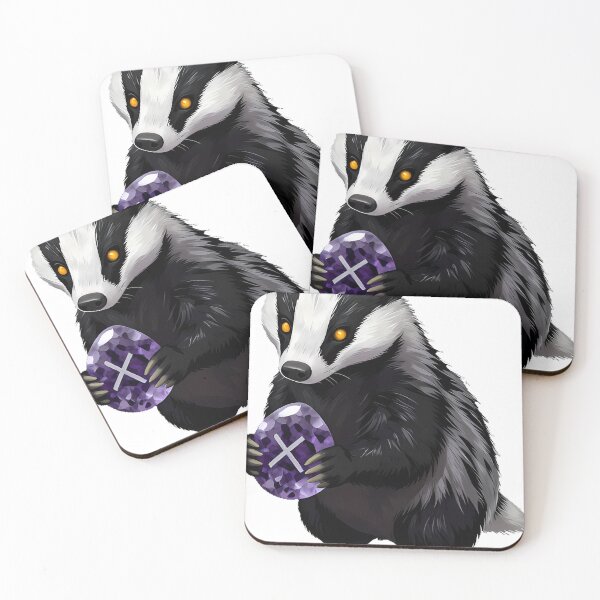 Item preview, Rune Caster Badger with Amethyst Rune Stone designed and sold by IllumeInk.