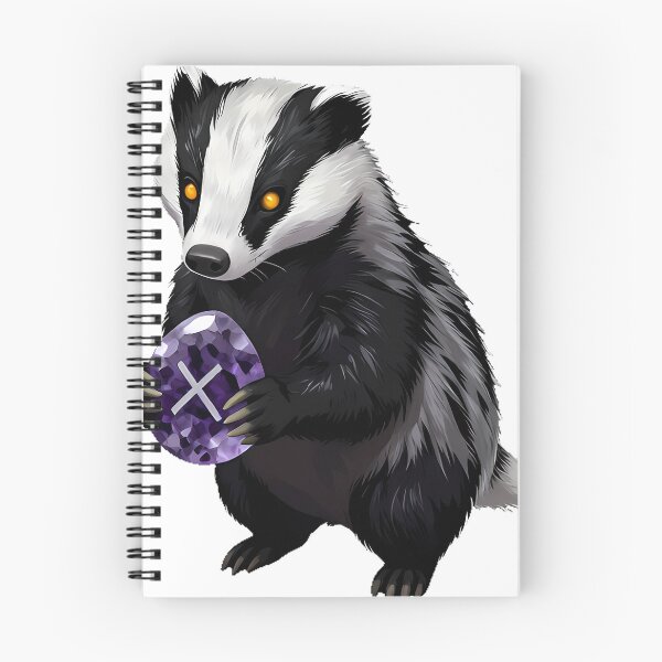Item preview, Rune Caster Badger with Amethyst Rune Stone designed and sold by IllumeInk.
