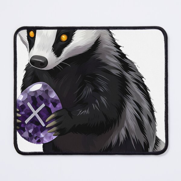 Item preview, Rune Caster Badger with Amethyst Rune Stone designed and sold by IllumeInk.
