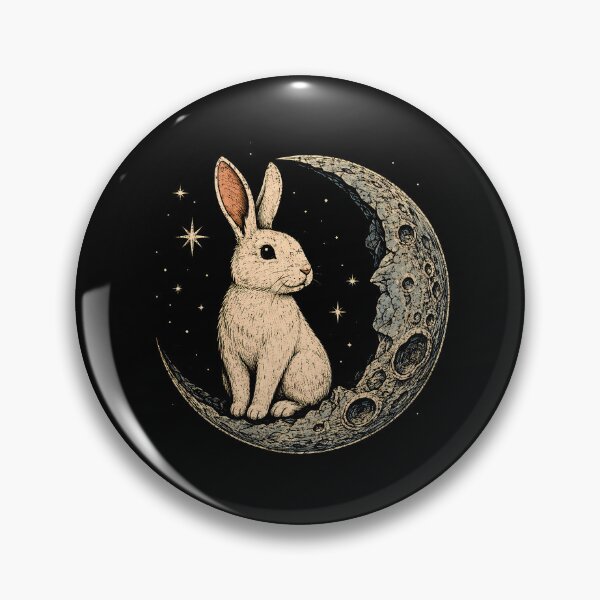 Item preview, Vintage Moon Rabbit Crescent Celestial Night Dream designed and sold by Moizento.