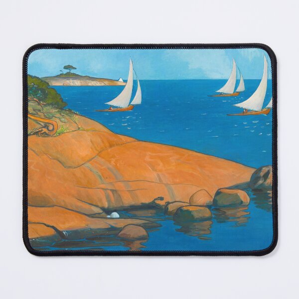 Item preview, Archipelago View, Sailing yachts nautical maritime seascape painting print by Venny Soldan Brofeldt designed and sold by Jéanpaul Ferro.