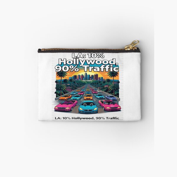 Item preview, LA 10% Hollywood 90% Traffic Funny Los Angeles California Retro Car T-Shirt designed and sold by Sushikidsntod.