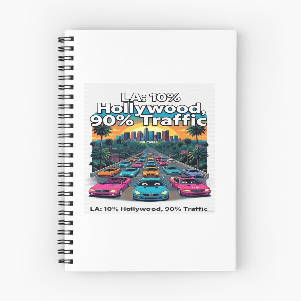 Item preview, LA 10% Hollywood 90% Traffic Funny Los Angeles California Retro Car T-Shirt designed and sold by Sushikidsntod.